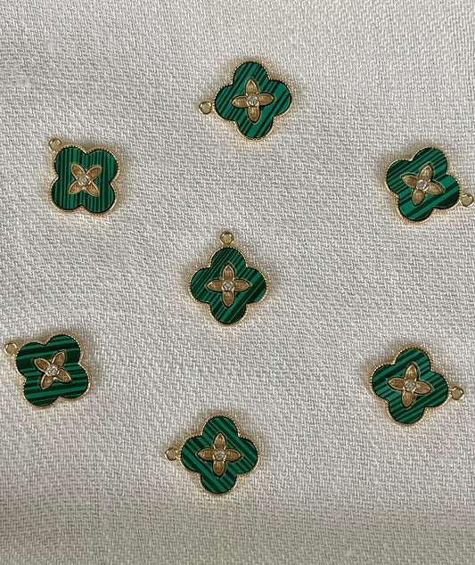 Green Four Leaf Clover Charm